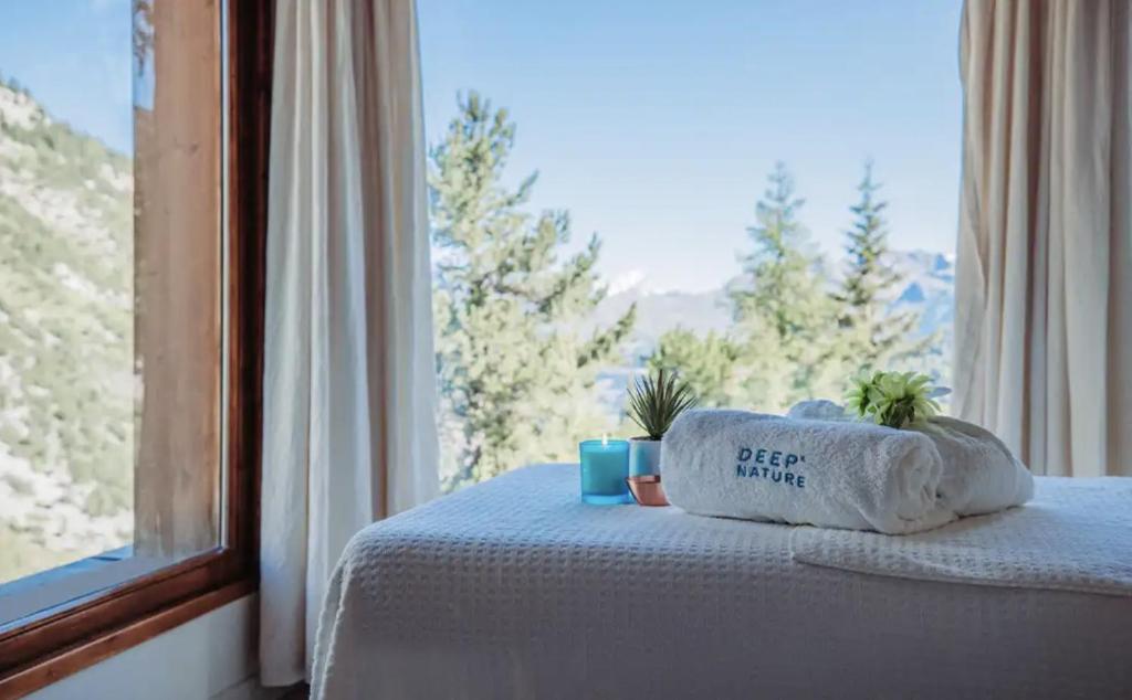 ARC 1950 Appartement renove Exposition Sud Ouest Vue pistes de ski Sauna Hammam Jacuzzi Piscine appartement pied des pistes 19