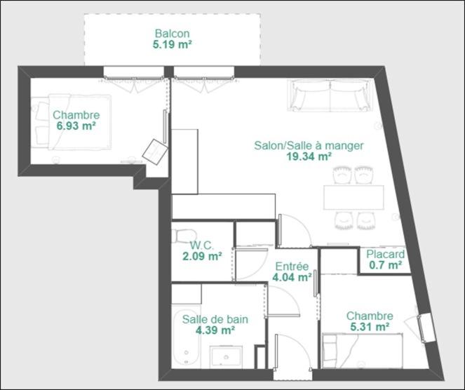 Appartement 42M² pour 46 personnes a VALMEINIER 1800 appartement pied des pistes 9