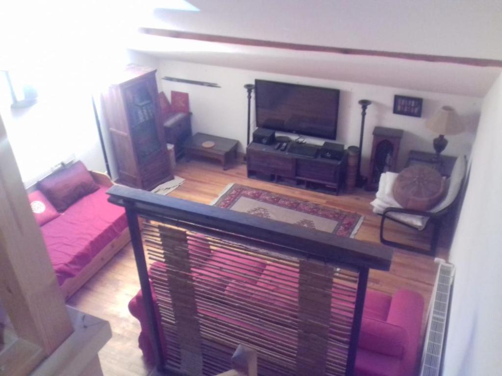 Appartement en loft 50m2 dans maison avec chambre en mezzanine et canapes lits dans salon appartement pied des pistes 6