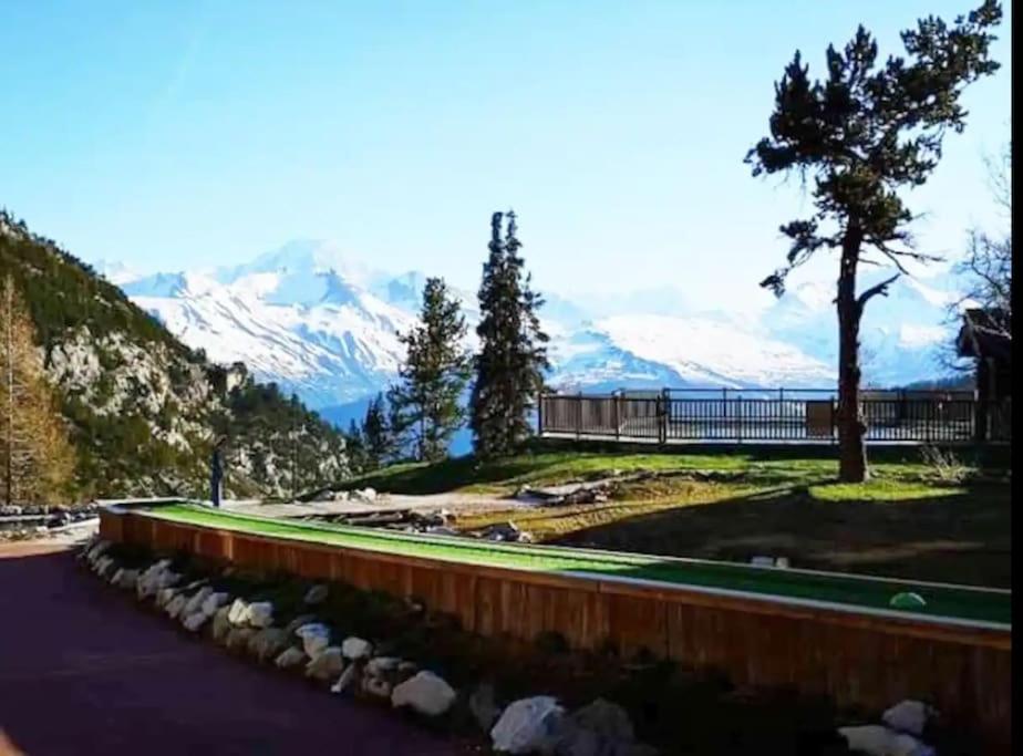Appartement style chalet 5 vue Mont Blanc Arc 1950 appartement pied des pistes 19