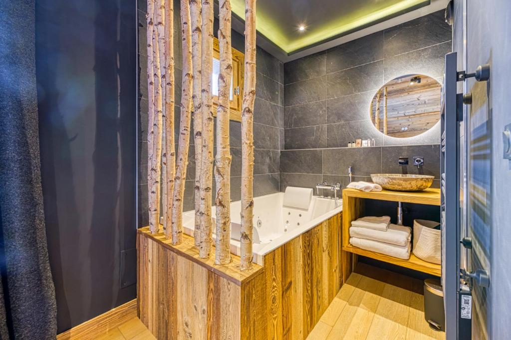 Appartement style chalet 5 vue Mont Blanc Arc 1950 appartement pied des pistes 5
