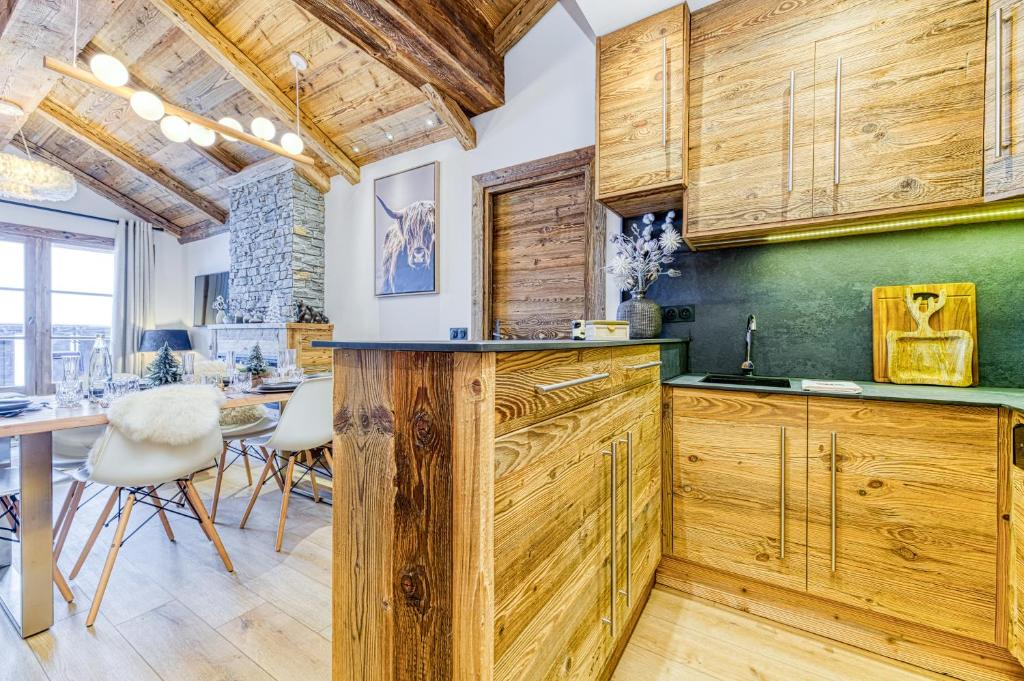 Appartement style chalet 5 vue Mont Blanc Arc 1950 appartement pied des pistes 8