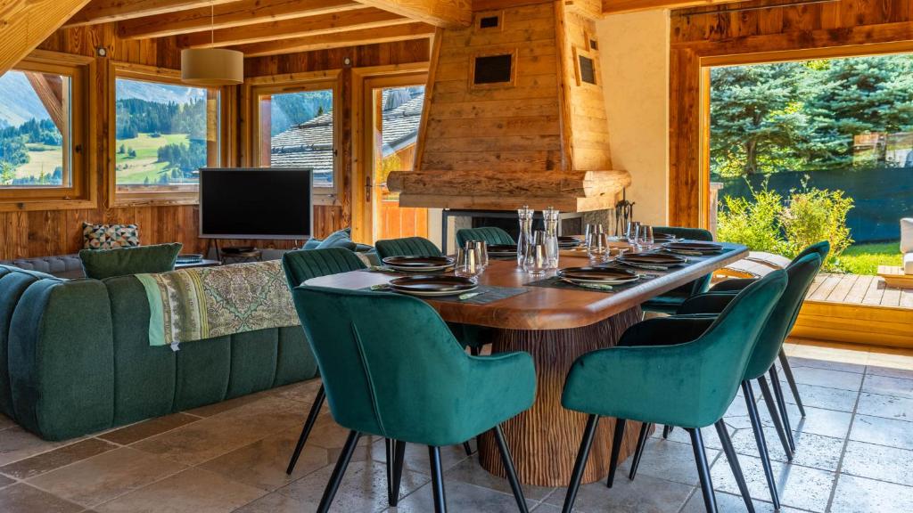 Chalet sur les pistes aux Communailles face au Mont BIanc chalet pied des pistes 10