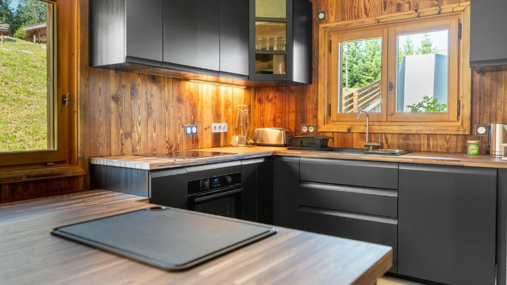 Chalet sur les pistes aux Communailles face au Mont BIanc chalet pied des pistes 16
