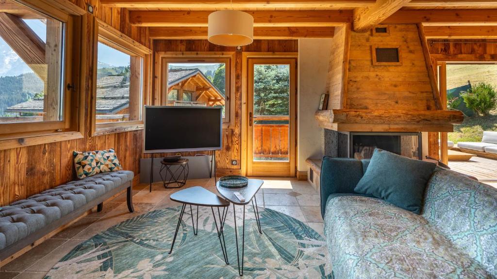 Chalet sur les pistes aux Communailles face au Mont BIanc chalet pied des pistes 4