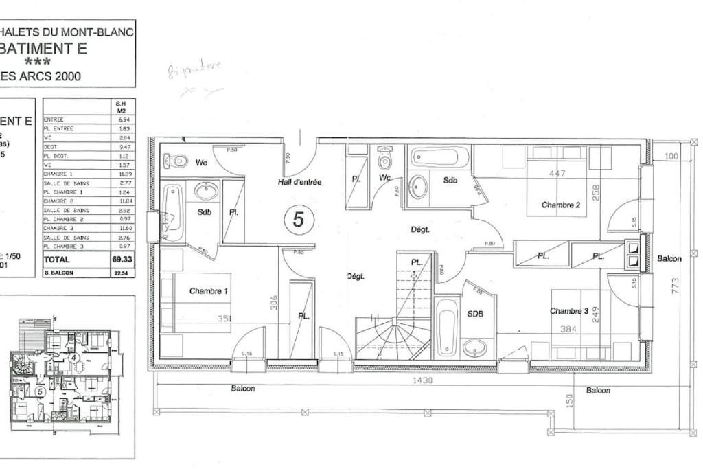 Duplex 170m2 avec terrasse vue domaine skiable ARCS2000 appartement pied des pistes 16