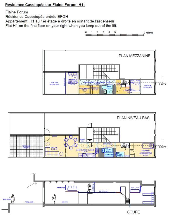 Flaine Forum H1 Cassiopee Mezzanine Terrasse appartement pied des pistes 16