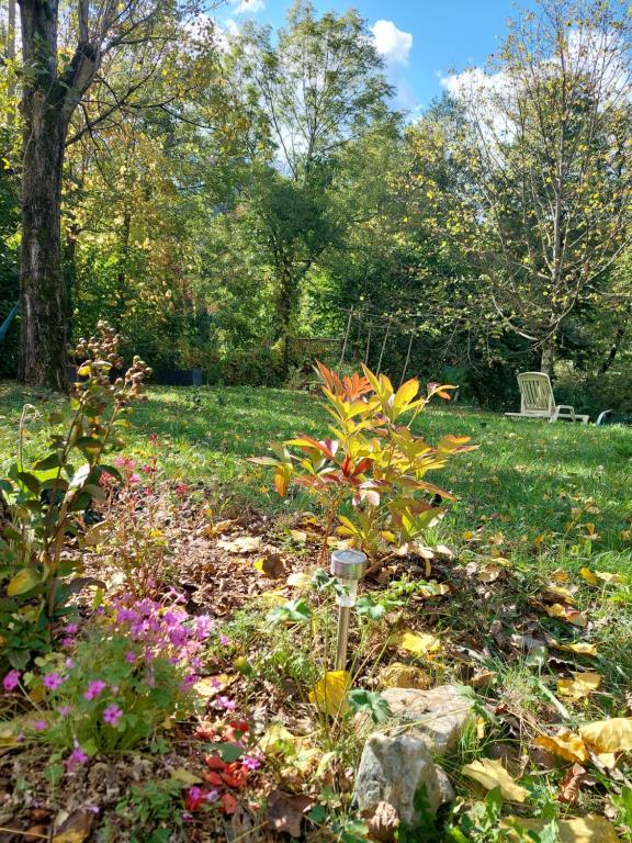 Gite et jardin en bord de riviere appartement pied des pistes 19