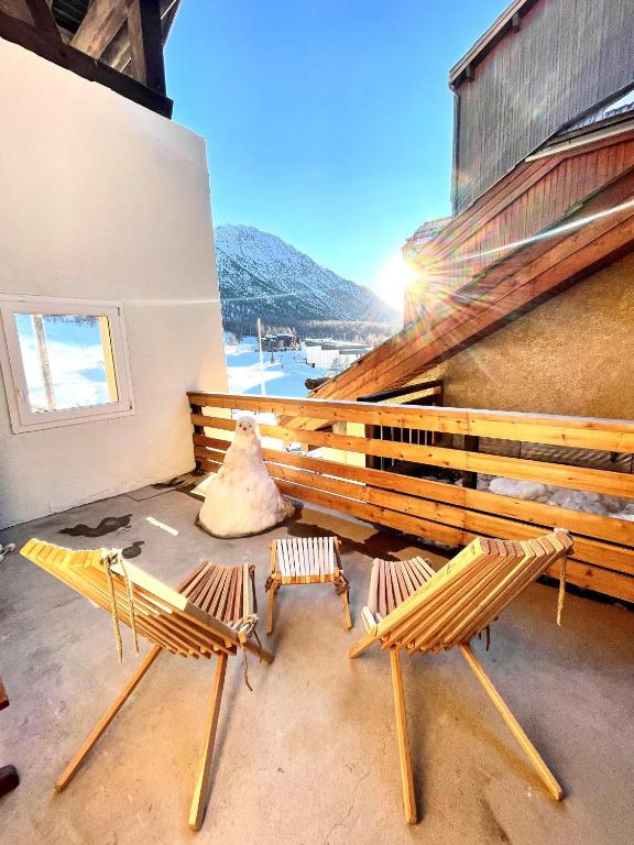 Le Janus pied des pistes 2 garages terrasse avec sauna appartement pied des pistes 10