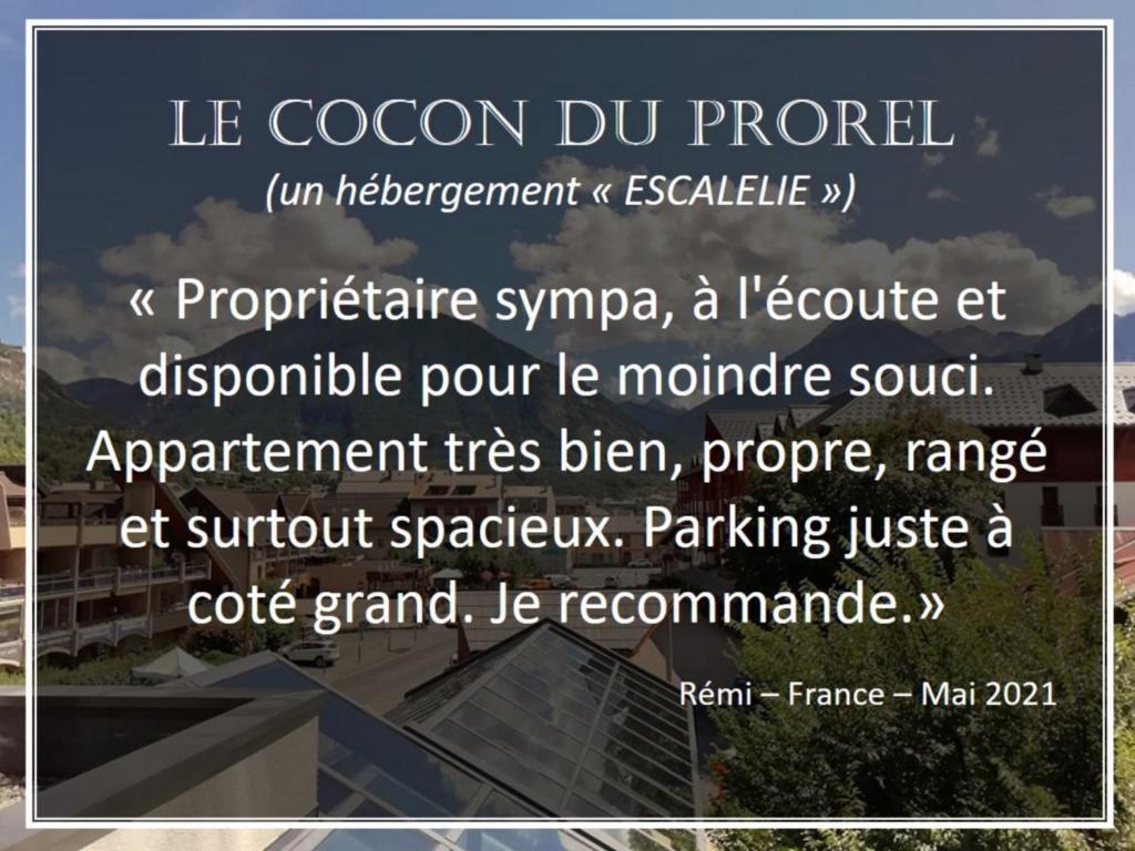 Le cocon du prorel appartement pied des pistes 16