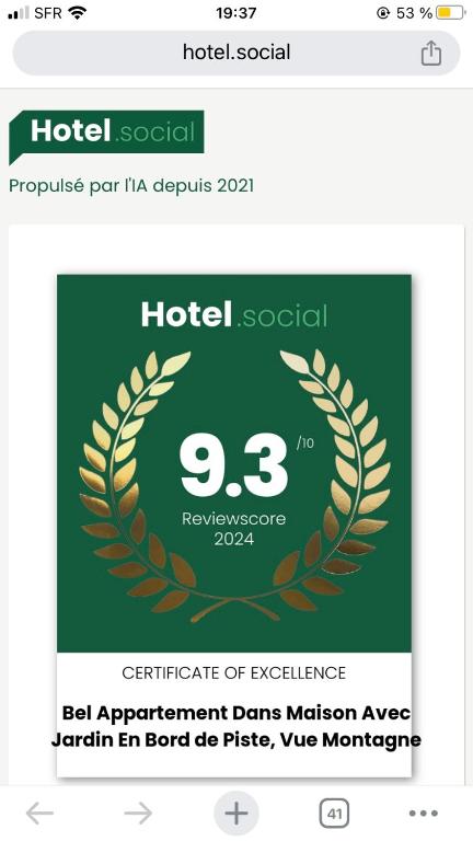 Logement mansarde dans maison avec jardin en bord de piste vue montagne appartement pied des pistes 19