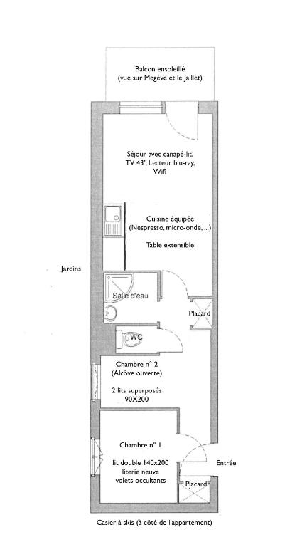 Megeve Appartement 2 chambres Proche Centre et Pistes Fibre Parking appartement pied des pistes 19