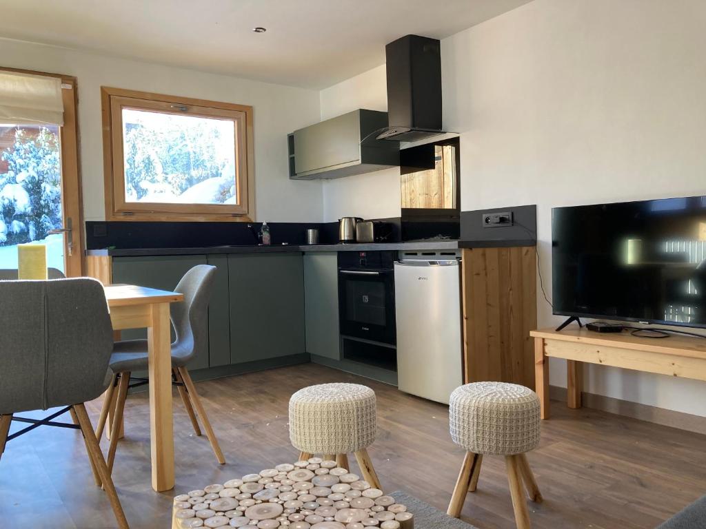 Renovated flat facing Mont Blanc appartement pied des pistes 14