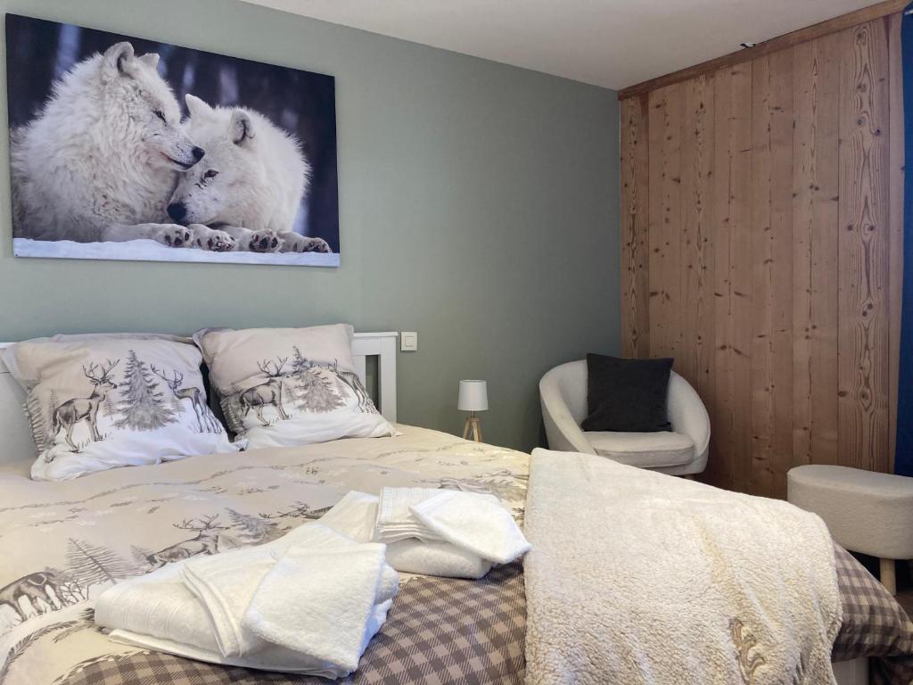 Renovated flat facing Mont Blanc appartement pied des pistes