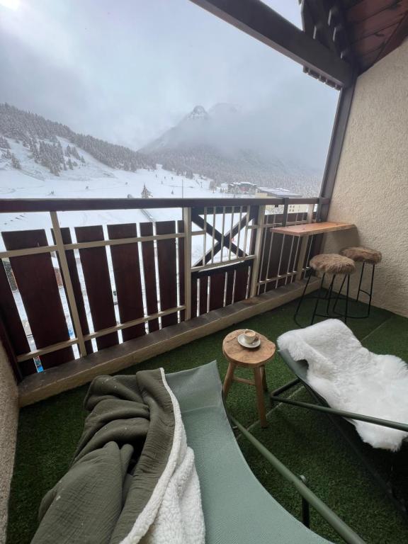 Studio Dama neuf 4 p avec terrasse vue imprenable appartement pied des pistes 11